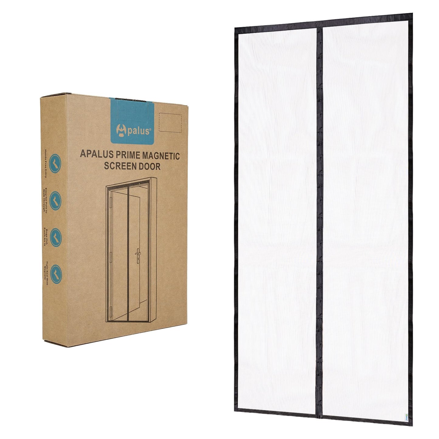 👉 Fliegengitter Tür mit Magnet, Insektenschutz für Balkontür 90x210 cm, Lichtdurchlässig, Reißfest & Wetterfest, Starke Magnete, 3.8 cm Klettband, Nicht Kürzbar